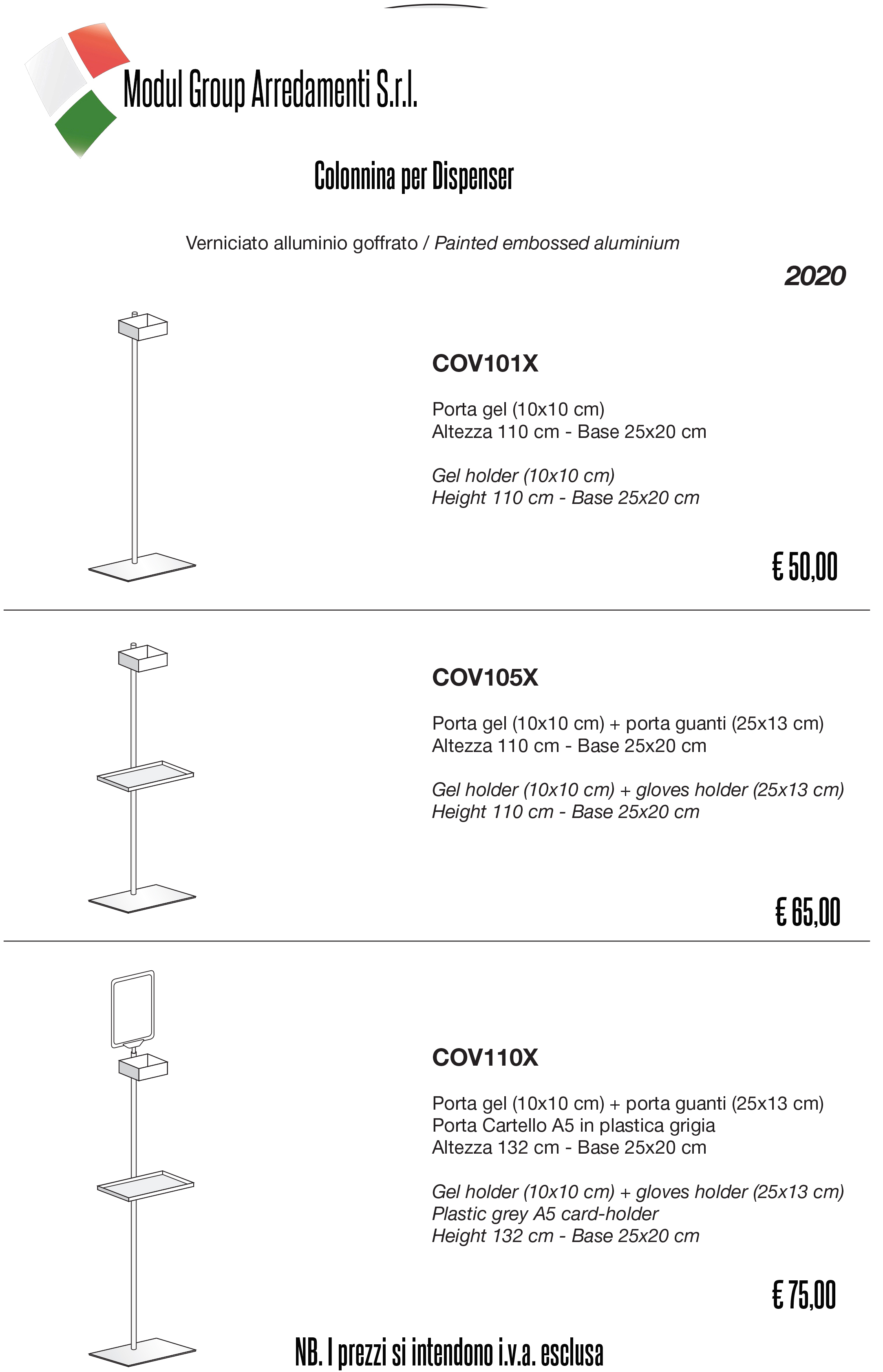 Colonnina per dispenser - Covid